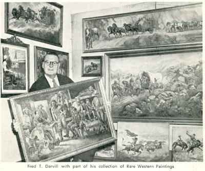 Fred T Darvill with his western art